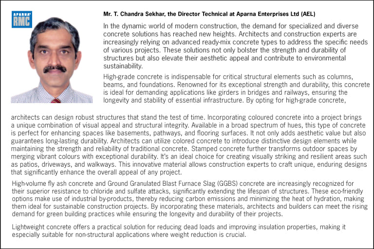 Mr. T. Chandra Sekhar, the Director Technical at Aparna Enterprises Ltd (AEL) News Article Banner